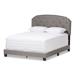 Baxton Studio Lexi Modern and Contemporary Light Grey Fabric Upholstered Queen Size Bed